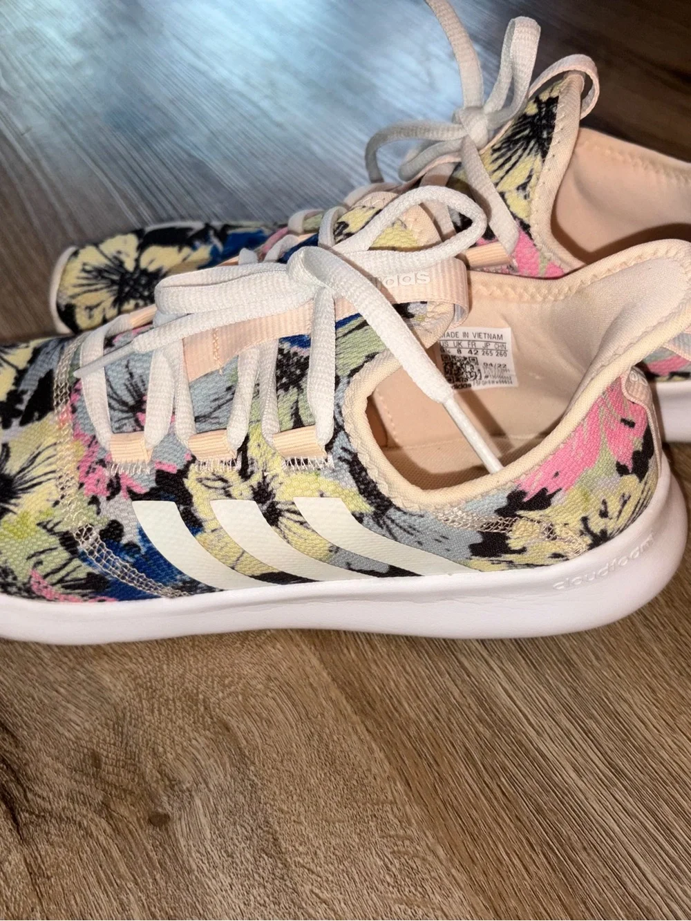 Women's Floral Print Athletic Sneakers - Pink, Yellow, Blue